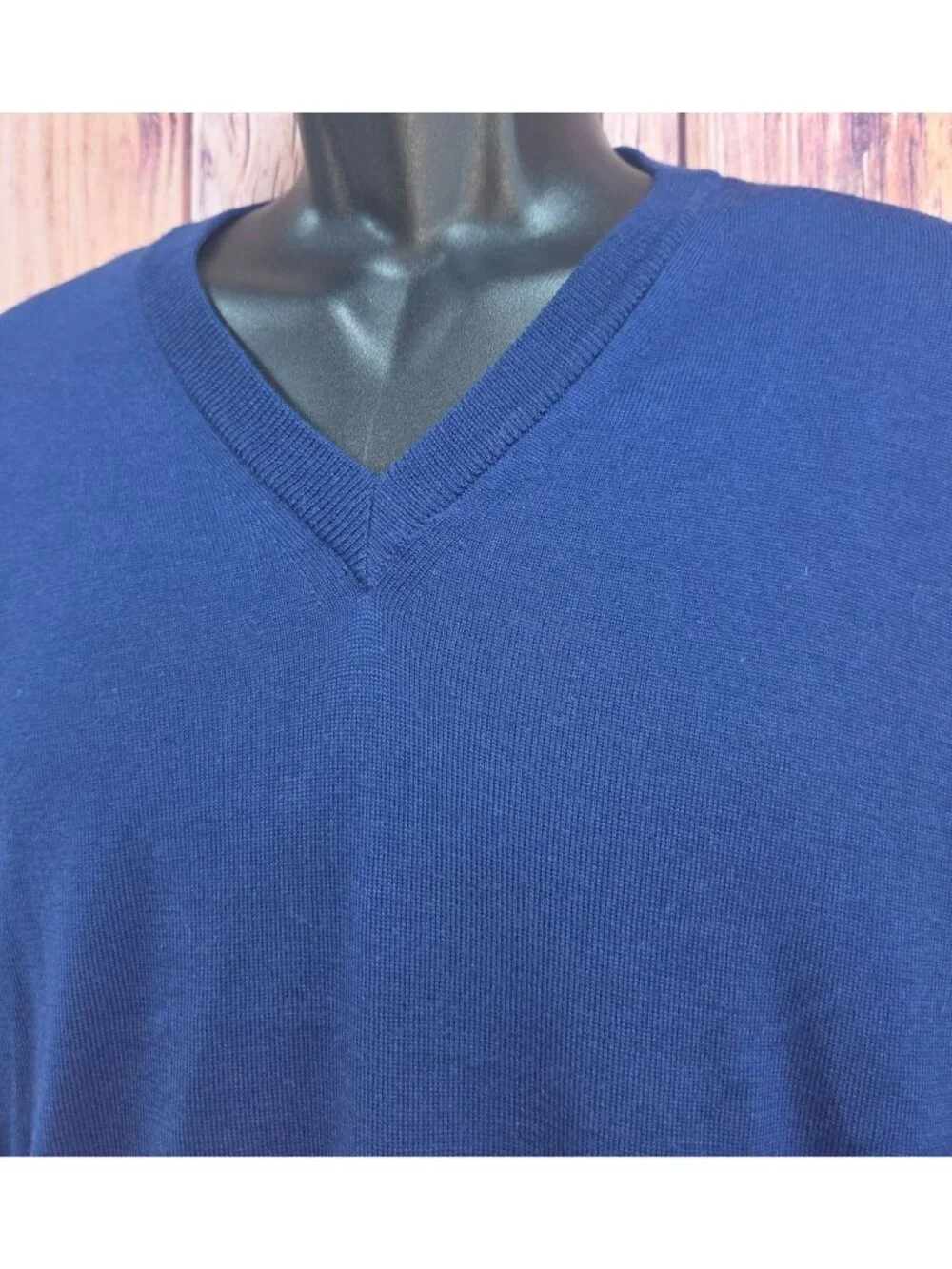 Brooks Brothers Brookstech Merino V-Neck Navy Sweater Large